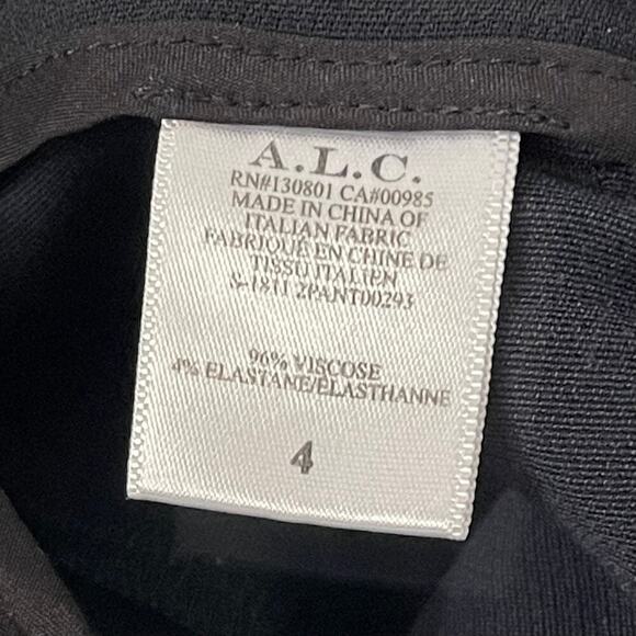 A.L.C. Crepe Foster High Rise Belted Flare-Leg Pants - Black - Size 4 - Picture 8 of 8